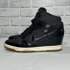 Nike Sky Hi dunk Hidden Wedge Black Gray Shoes Women Size 9 / 40.5 644877-003